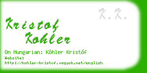 kristof kohler business card